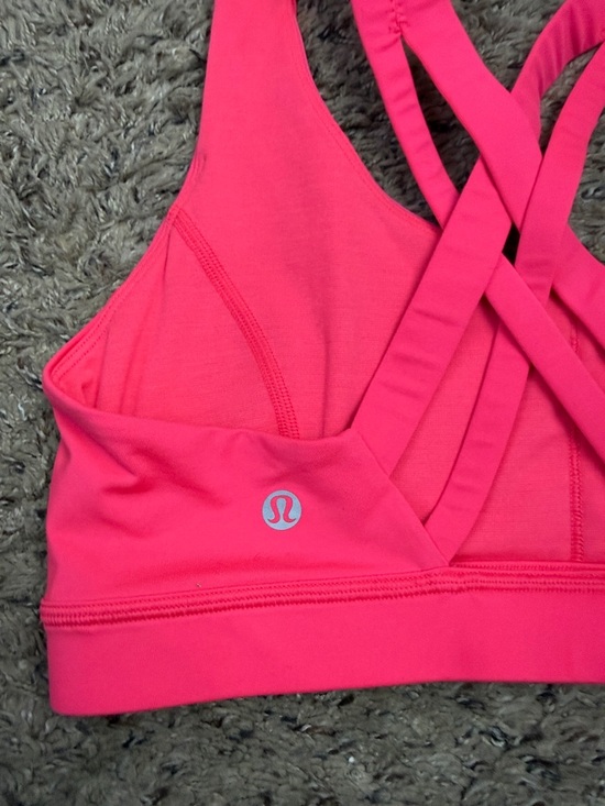 Lululemon Women’s Neon Coral Pink Time To Sweat Sports Bra Size 8 - Picture 6 of 7